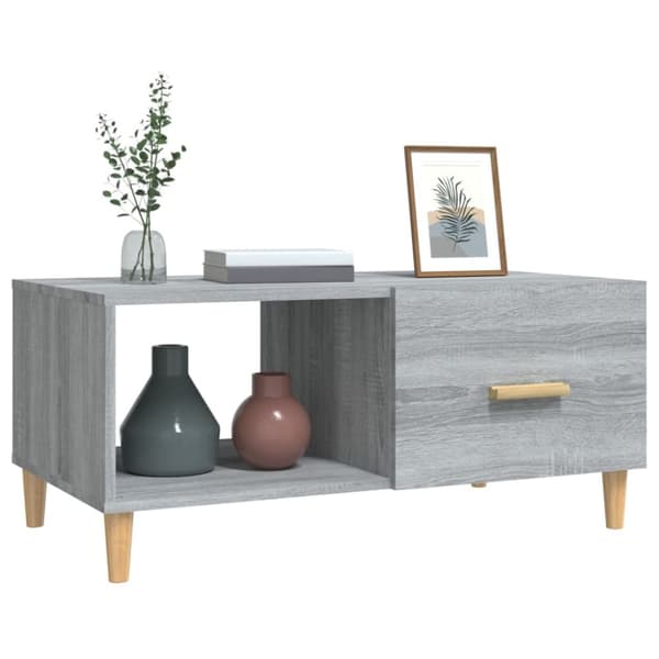 vidaXL Sohvapöytä harmaa Sonoma 89,5x50x40 cm tekninen puu
