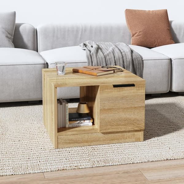 vidaXL Sohvapöytä Sonoma-tammi 50x50x36 cm tekninen puu
