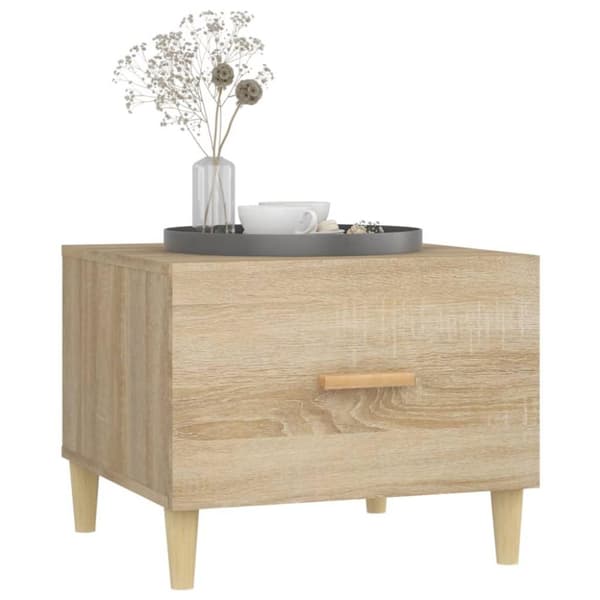 vidaXL sofaborde 2 stk. 50x50x40 cm konstrueret træ sonoma-eg