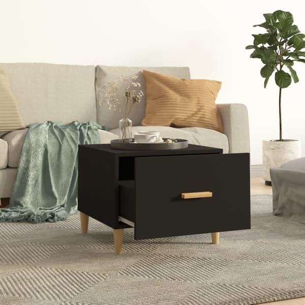 vidaXL sofaborde 2 stk. 50x50x40 cm konstrueret træ sort