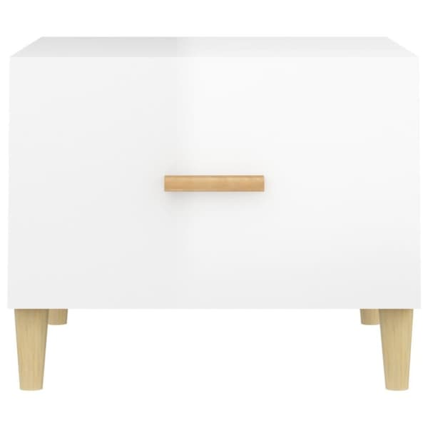 vidaXL sofabord 50x50x40 cm konstrueret træ hvid højglans