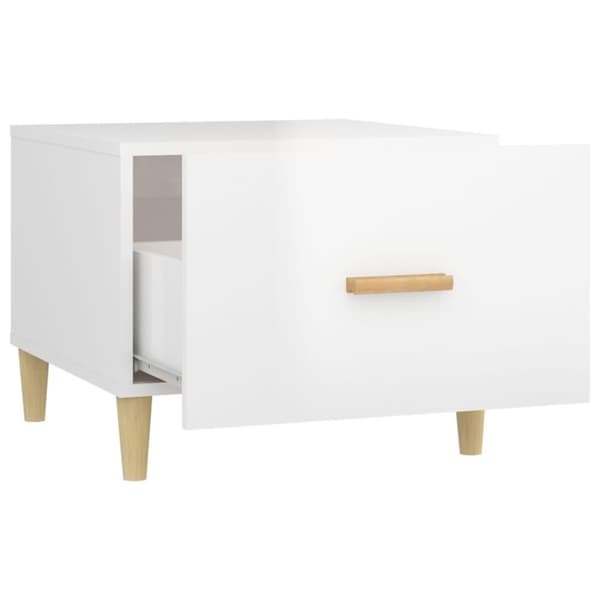 vidaXL sofaborde 2 stk. 50x50x40 cm konstrueret træ hvid højglans