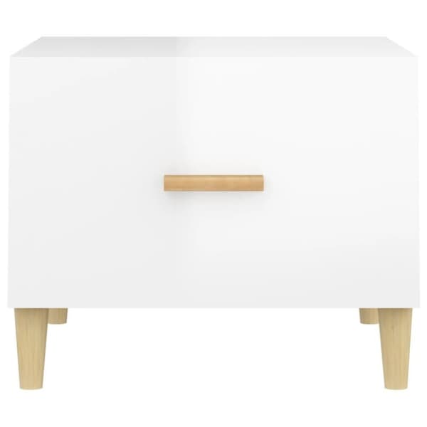 vidaXL sofaborde 2 stk. 50x50x40 cm konstrueret træ hvid højglans