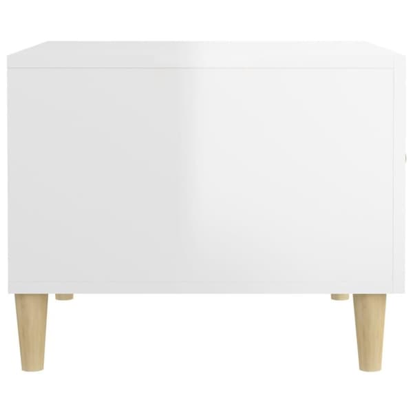 vidaXL sofaborde 2 stk. 50x50x40 cm konstrueret træ hvid højglans