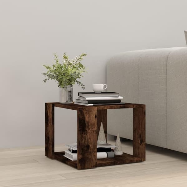vidaXL sofabord 40x40x30 cm konstrueret træ røget egetræsfarve