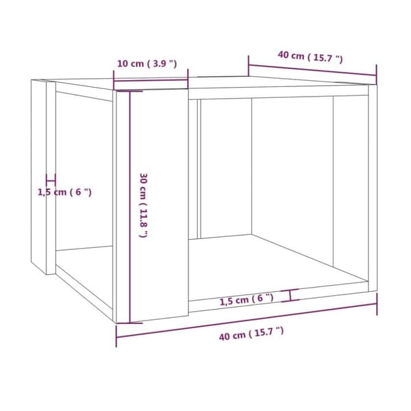 vidaXL sofabord 40x40x30 cm konstrueret træ røget egetræsfarve