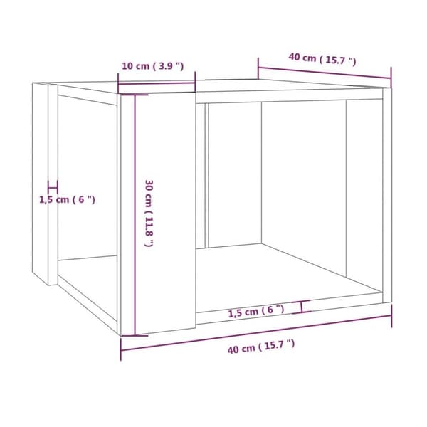 vidaXL sofabord 40x40x30 cm konstrueret træ brun egetræsfarve