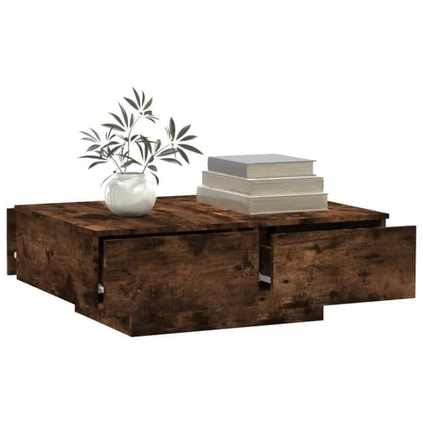 vidaXL sofabord 90x60x31 cm konstrueret træ røget egetræsfarve
