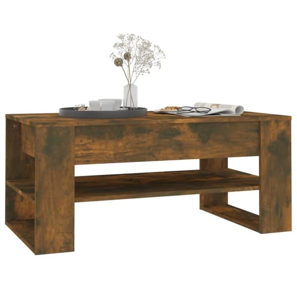 vidaXL sofabord 102x55x45 cm konstrueret træ røget egetræsfarve