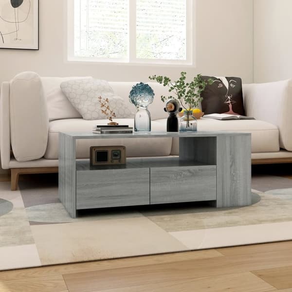 vidaXL sofabord 102x55x42 cm konstrueret træ grå sonoma-eg
