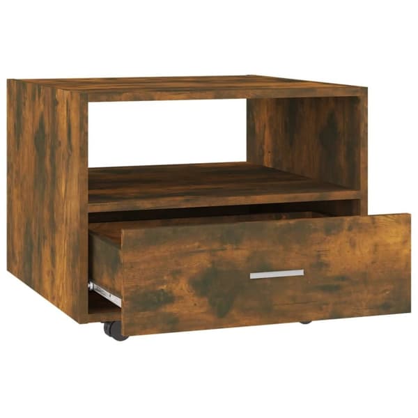 vidaXL sofabord 55x55x40 cm konstrueret træ røget egetræsfarve