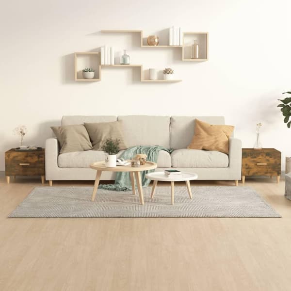 vidaXL sofaborde 2 stk. 50x50x40 cm konstrueret træ røget egetræsfarve