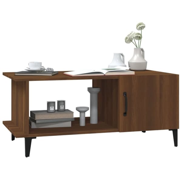 vidaXL sofabord 90x50x40 cm konstrueret træ brun egetræsfarve