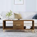 Miniatyrbillede 11 af 11: vidaXL sofabord 102x50x40 cm konstrueret træ brun egetræsfarve