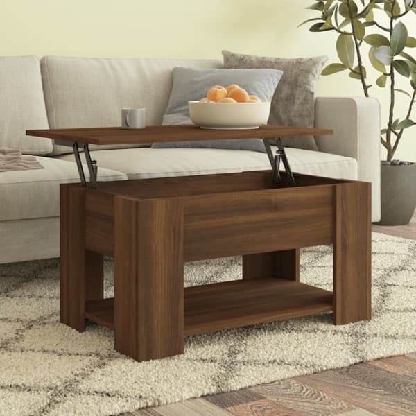 vidaXL sofabord 79x49x41 cm konstrueret træ brun egetræsfarve
