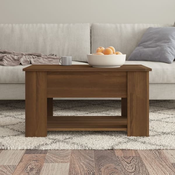 vidaXL sofabord 79x49x41 cm konstrueret træ brun egetræsfarve