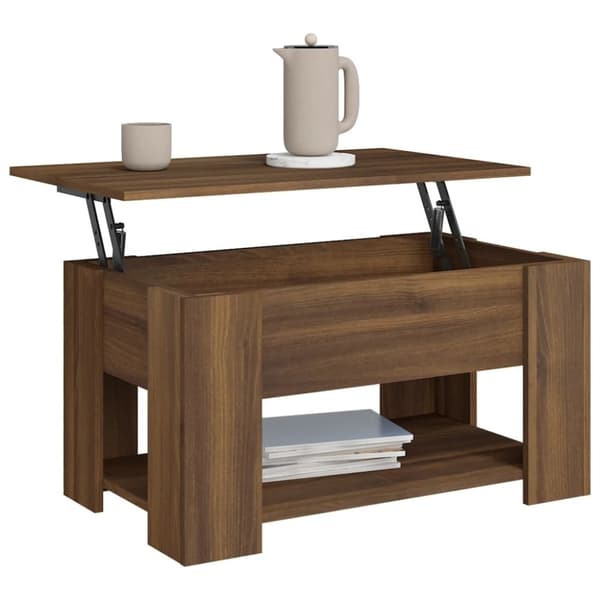 vidaXL sofabord 79x49x41 cm konstrueret træ brun egetræsfarve