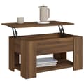 Miniatyrbillede 5 af 9: vidaXL sofabord 79x49x41 cm konstrueret træ brun egetræsfarve