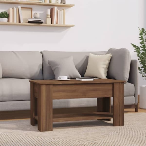vidaXL sofabord 101x49x52 cm konstrueret træ brun egetræsfarve