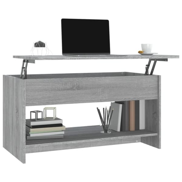 vidaXL Sohvapöytä harmaa Sonoma 102x50x52,5 cm tekninen puu