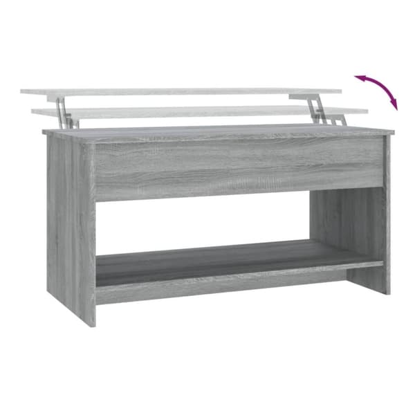 vidaXL Sohvapöytä harmaa Sonoma 102x50x52,5 cm tekninen puu