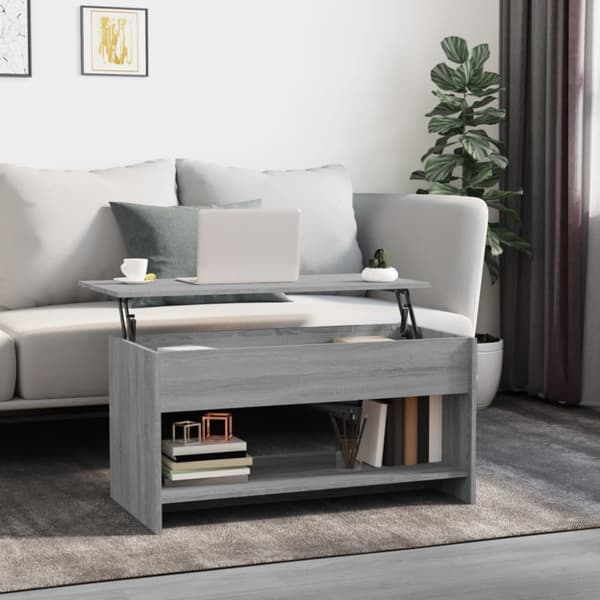 vidaXL Sohvapöytä harmaa Sonoma 102x50x52,5 cm tekninen puu