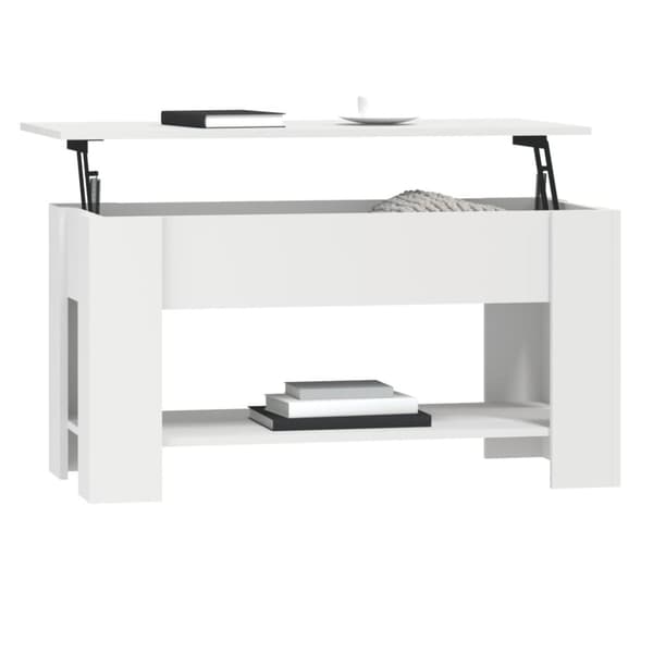 vidaXL Soffbord vit 101x49x52 cm konstruerat trä