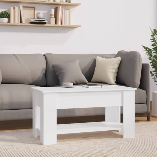 vidaXL Soffbord vit 101x49x52 cm konstruerat trä