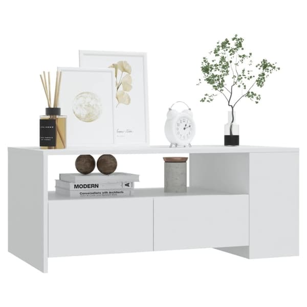 vidaXL Soffbord vit 102x55x42 cm konstruerat trä