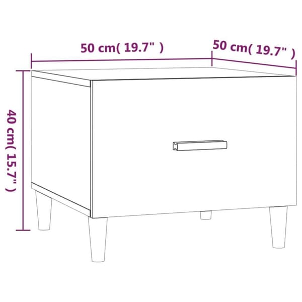 vidaXL Salongbord 2 stk betonggrå 50x50x40 cm konstruert tre