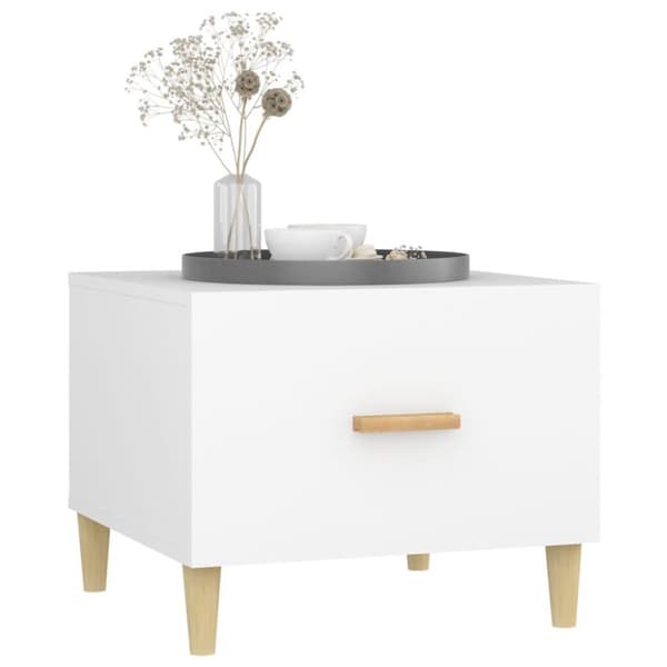 vidaXL Salongbord 2 stk hvit 50x50x40 cm konstruert tre