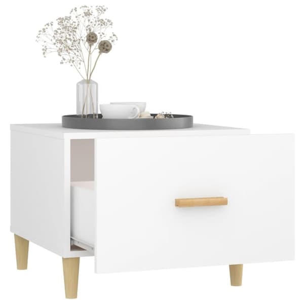 vidaXL Salongbord 2 stk hvit 50x50x40 cm konstruert tre