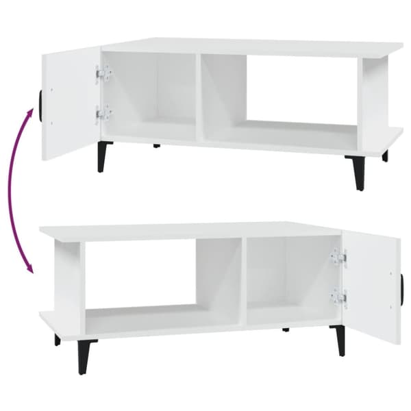 vidaXL Salongbord hvit 90x50x40 cm konstruert tre