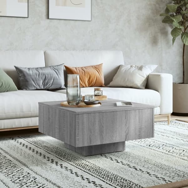 vidaXL Salongbord grå sonoma 60x60x31,5 cm konstruert tre