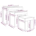 Miniatyrbilde 10 av 10: vidaXL Stablebare salongbord 3 stk brun eik konstruert tre