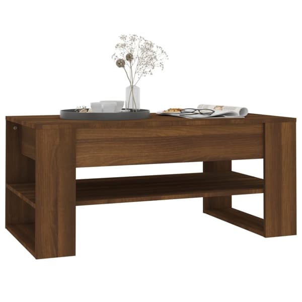 vidaXL Salongbord brun eik 102x55x45 cm konstruert tre