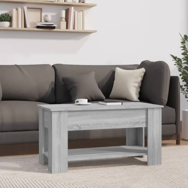 vidaXL Soffbord grå sonoma 101x49x52 cm konstruerat trä