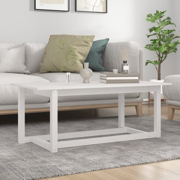 vidaXL Soffbord vit 110x55x45 cm massiv furu