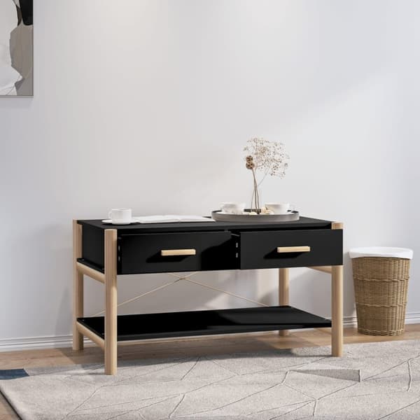 vidaXL Soffbord svart 82x48x45 cm konstruerat trä