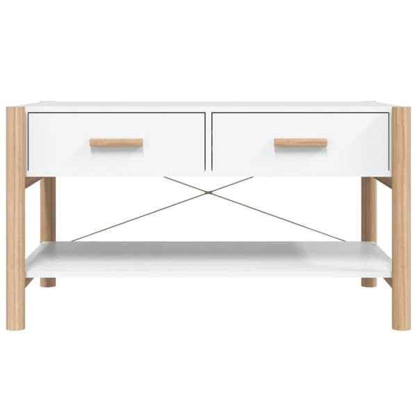 vidaXL Salongbord hvit 82x48x45 cm konstruert tre