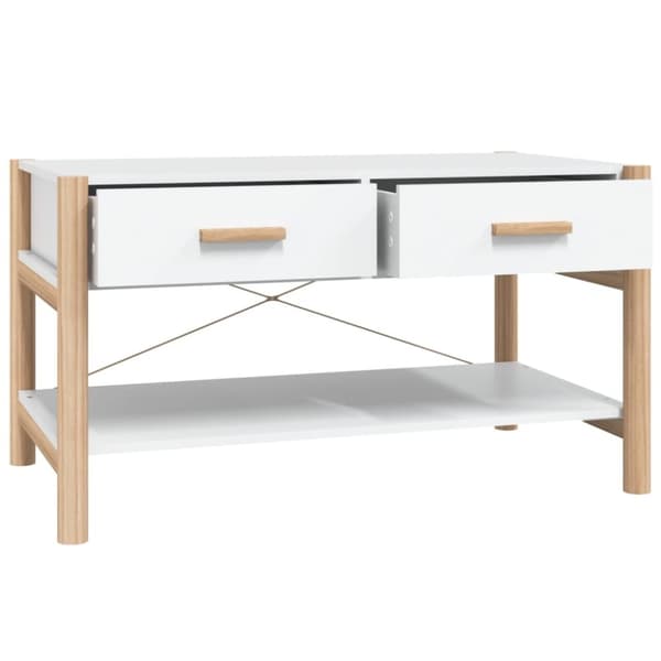 vidaXL Salongbord hvit 82x48x45 cm konstruert tre