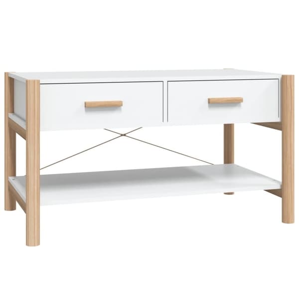 vidaXL Salongbord hvit 82x48x45 cm konstruert tre