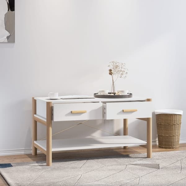 vidaXL Salongbord hvit 82x48x45 cm konstruert tre