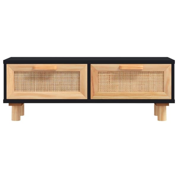 vidaXL sofabord 80x40x30 cm konstrueret træ og massivt fyrretræ sort
