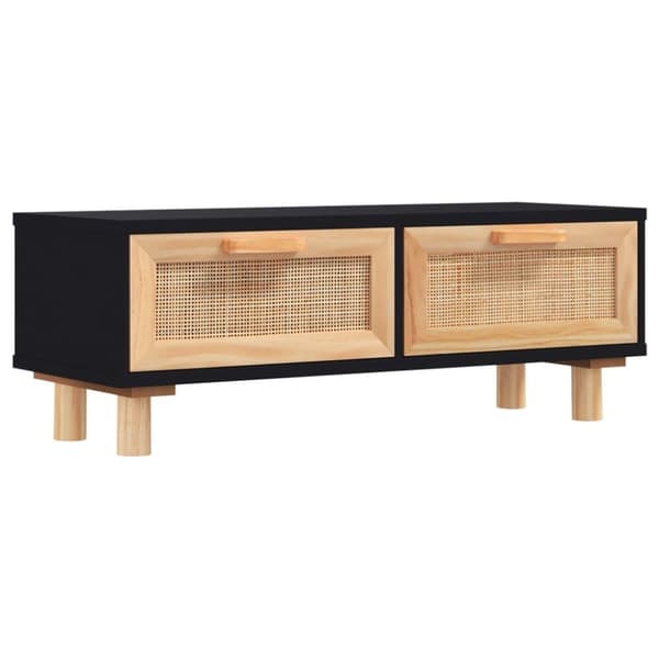 vidaXL sofabord 80x40x30 cm konstrueret træ og massivt fyrretræ sort
