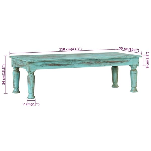 vidaXL sofabord 110x50x34 cm massivt genbrugstræ