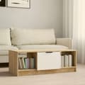 Miniatyrbillede 9 af 9: vidaXL sofabord 102x50x36 cm konstrueret træ hvid og sonoma-eg