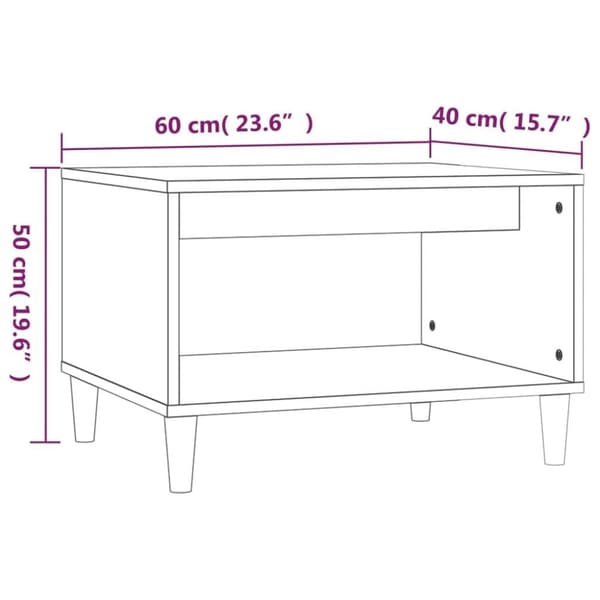 vidaXL sofabord 60x50x40 cm konstrueret træ sort