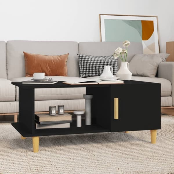 vidaXL sofabord 90x50x40 cm konstrueret træ sort