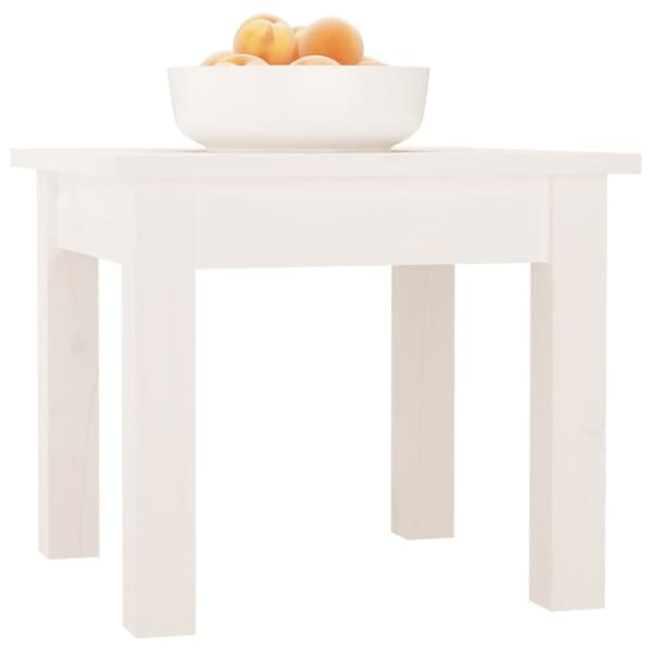vidaXL sofabord 35x35x30 cm massivt fyrretræ hvid